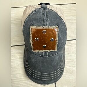 Brand new  Distressed Cap with Brown Patch